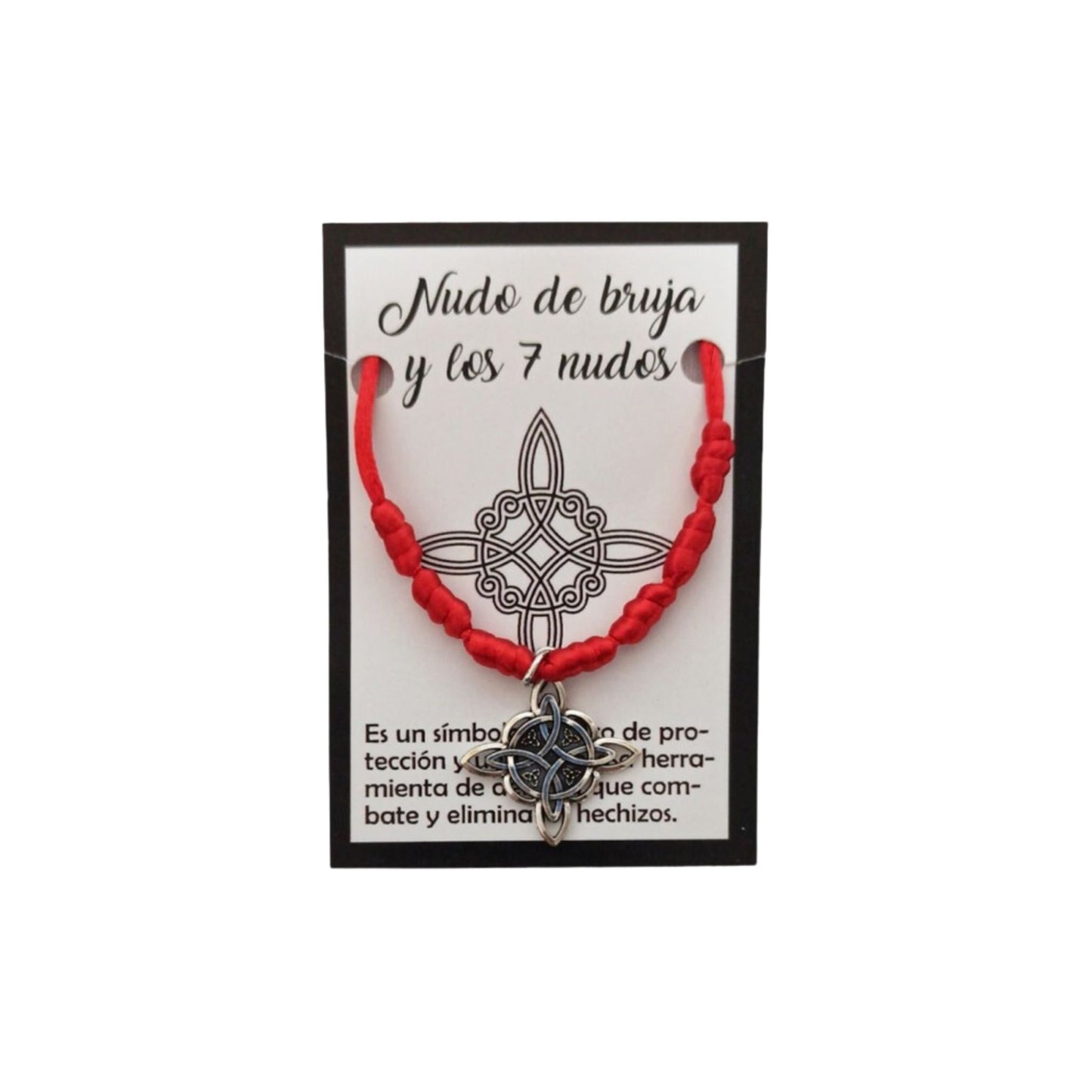 Pulsera roja Nudo de Bruja y los 7 nudos