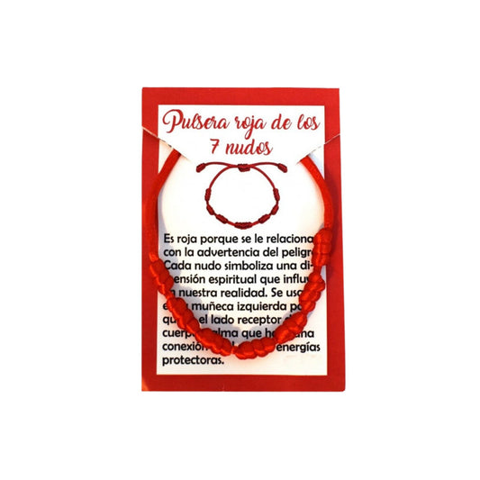 Pulsera roja de los 7 nudos